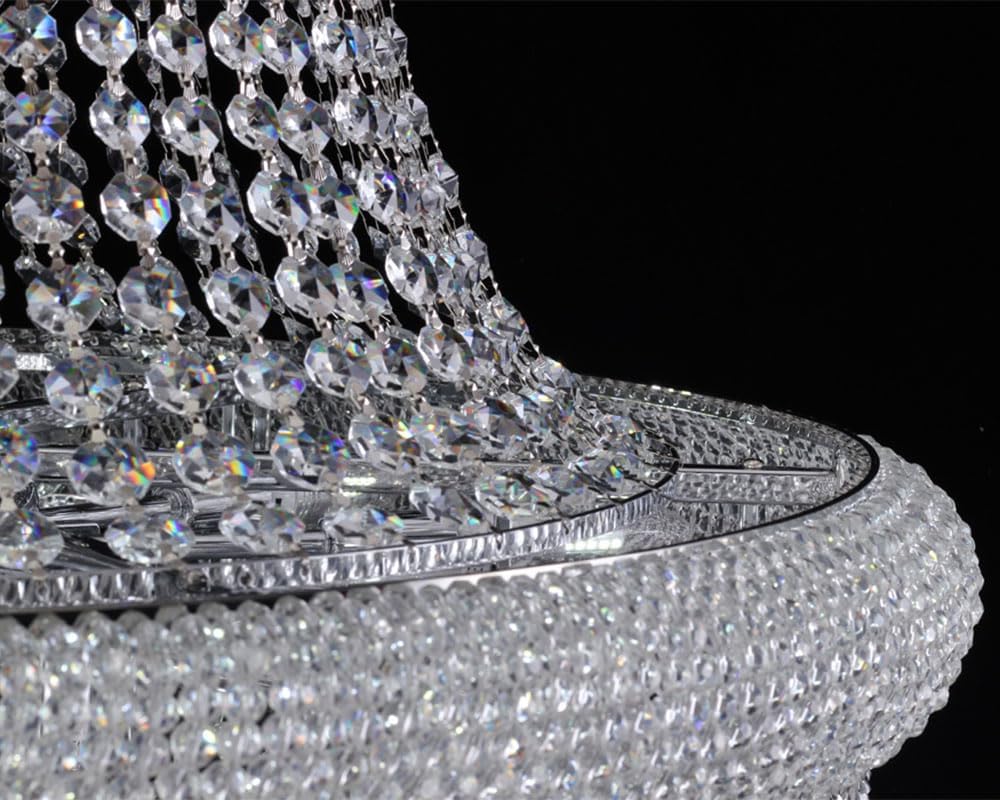 13-Lights Empire Style Crystal Chandelier, 23 Inch Luxury K9 Crystal Chandeliers Pendant Lighting for Living Room, Dining Room, Foyer, Entryway, Hallway, chrome A108-B0D2NZZV18