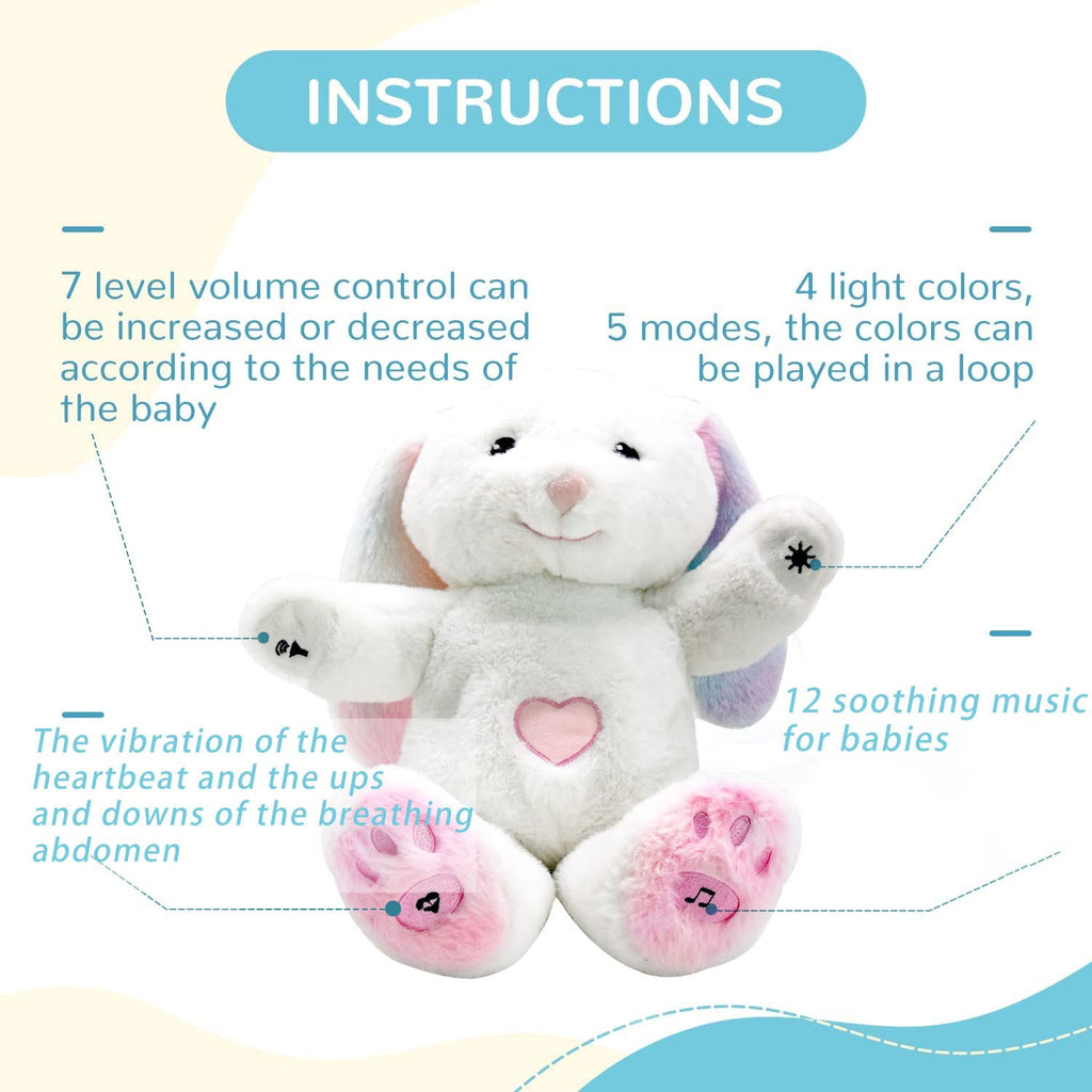 Baby Sleep Soother, Sound Machine,Noise Machine,Baby Shower Gifts Auto Off Timer,Soothe Rabbit Help Kids Go to Sleep