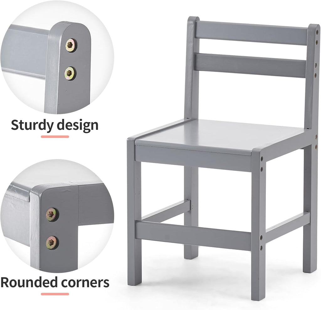 Bamboo Toddler Desk and Chair Set with Lift-Top Storage, Kids Study Table with Hutch and Bookshelf, Writing Reading