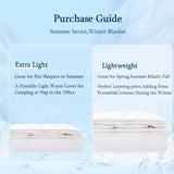 Summer Down Comforter Blanket Queen, Extra Lightweight Duvet Insert for Hot Sleepers