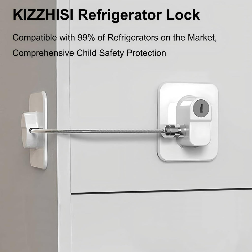 Refrigerator Lock with Keys 2 Pack, Fridge Locks for Kids