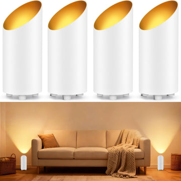 4 Pack Uplighting Indoor, 7W Floor Can Lights with 2700K LED GU10 Bulbs, IP44 Waterproof Uplights Spotlight for Dark