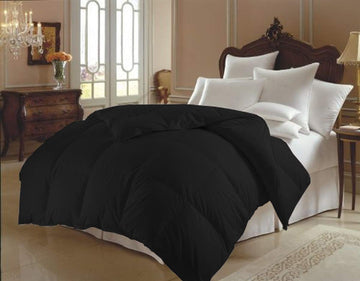 Comfort All Season Goose Down Alternative Double-Fill Comforter, Full/Queen, Black