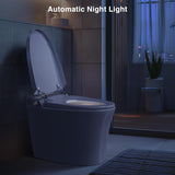 Elongated Smart Toilet with Bidet, Tankless One-Piece Design with Foot Sensor Auto Flush, Heated Seat