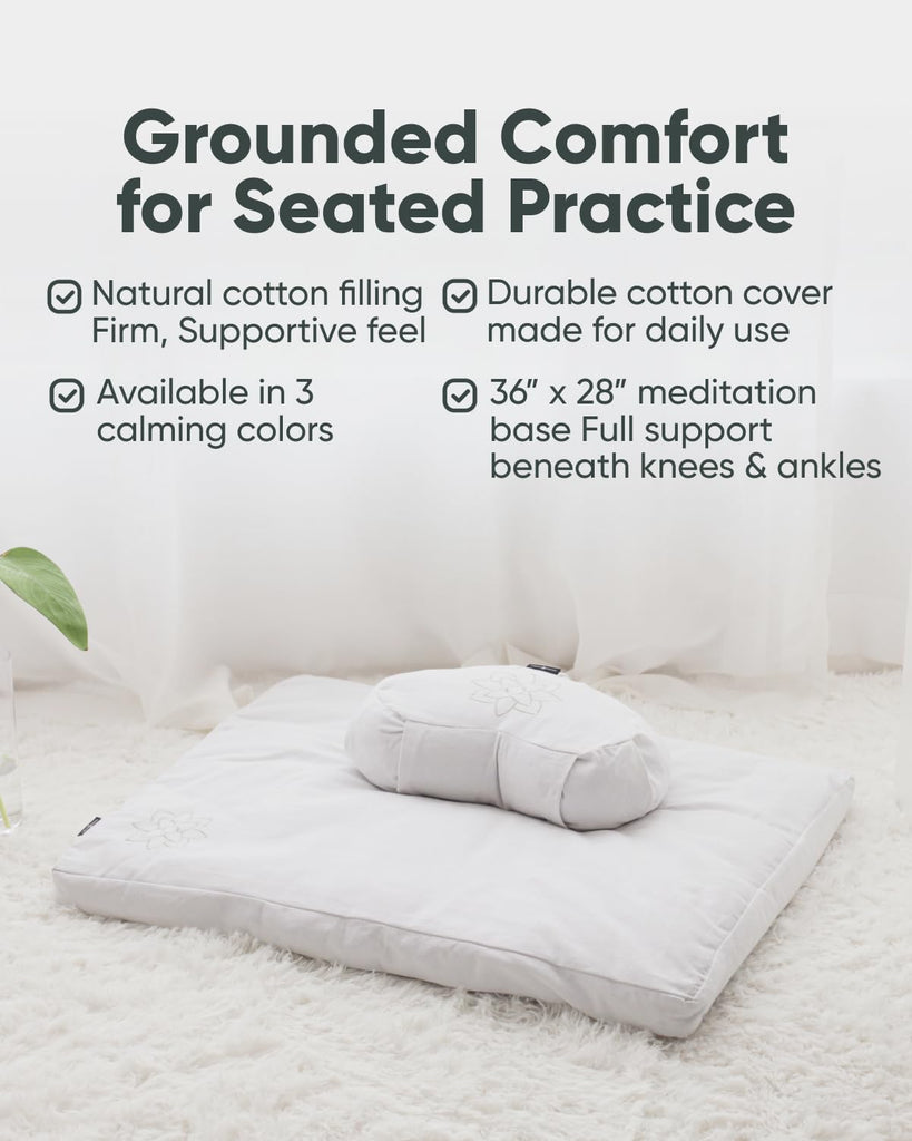 Zabuton Meditation Mat - Cotton Filled Yoga and Meditation Pad - Zabuton Meditation Cushion for Kneeling and Sitting