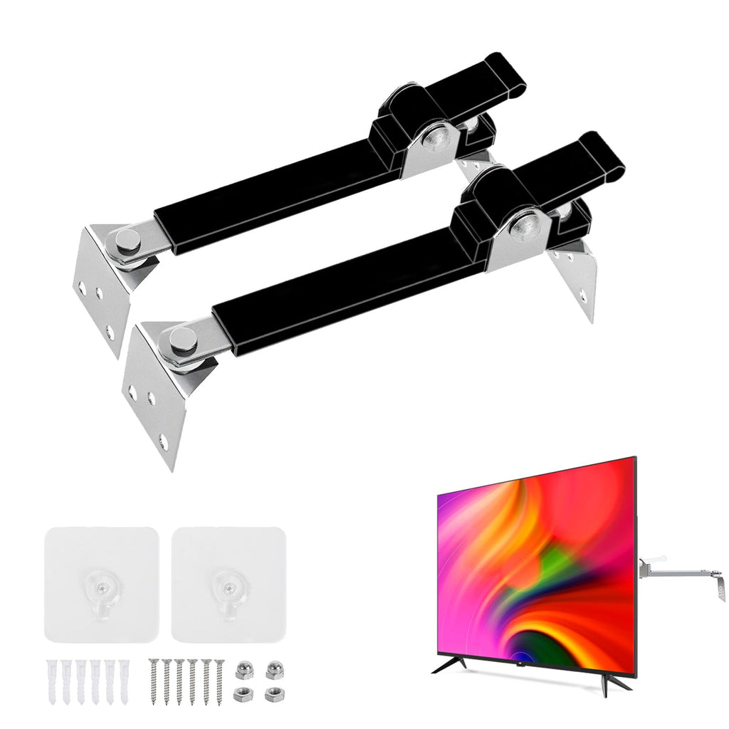 No-Drill TV Anchors, Baby and Pet Proofing, Adjustable Stainless Steel Anti-Tip Rods, Prevents Tipping for LCD/Flat