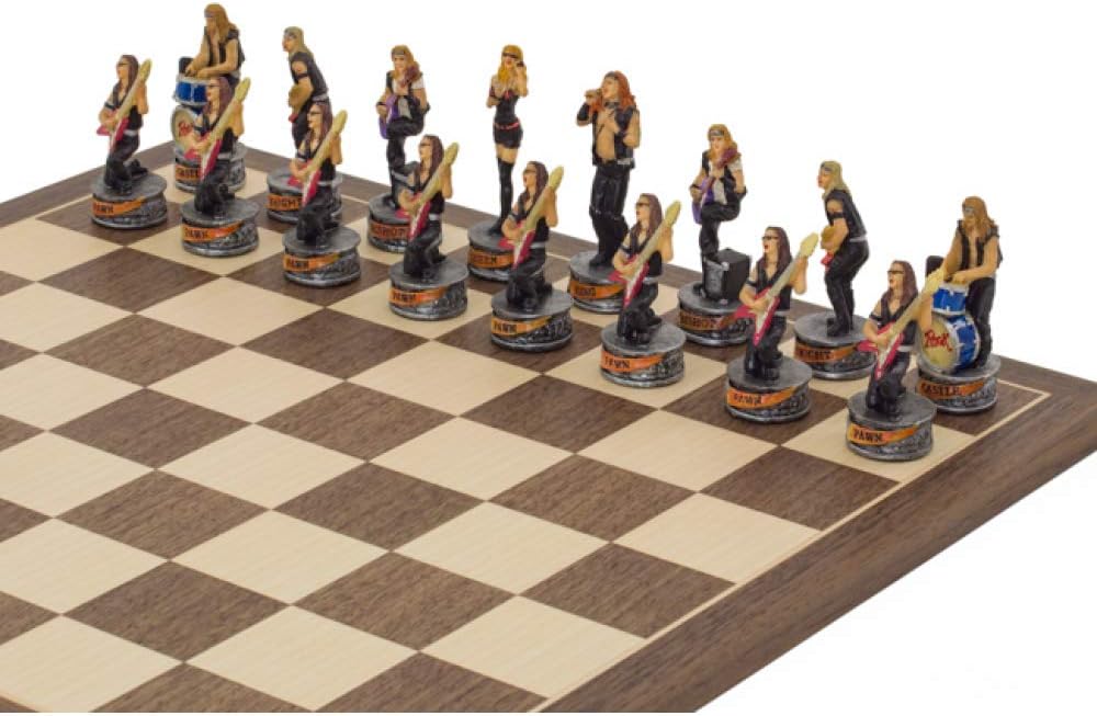 The Jazz Band Vs Rock Stars Hand Painted Themed Chess Pieces