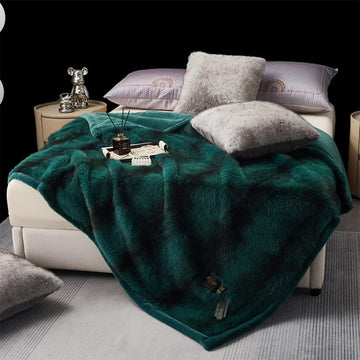 2 Ply Faux Fur Blanket,Heavy Blanket King Size,Heavy Korean Blankets79 X 91"- 11Lbs,Warm Winter Faux Mink