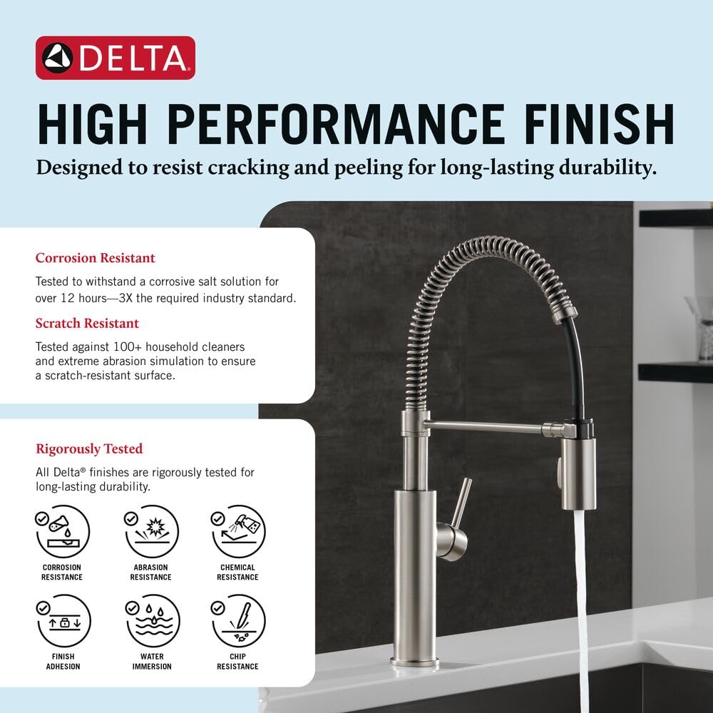 Antoni Pro Style Commercial Kitchen Faucet with Pull Down Sprayer, Brushed Nickel Single Hole Faucet, Single Handle