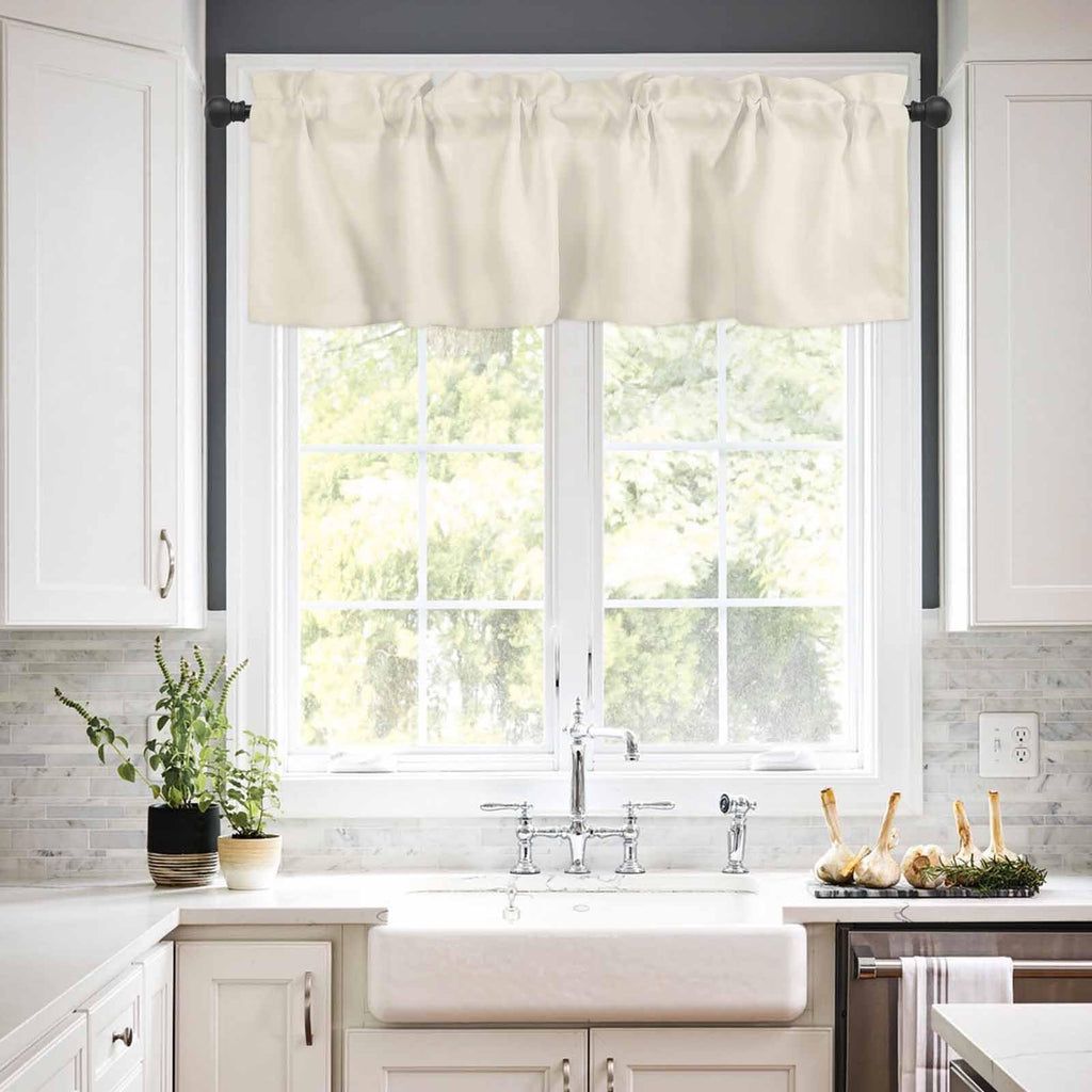 Camel Beige Valances Window Treatment Farmhouse Decor, Pastoral Solid Color Pure Beige Modern Rod Pocket Valance