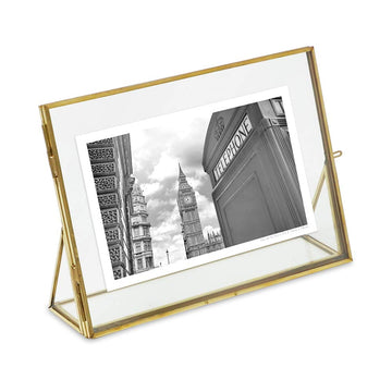 Jacobs 5x7 Gold Horizontal Floating Photo Frame ClaspLock