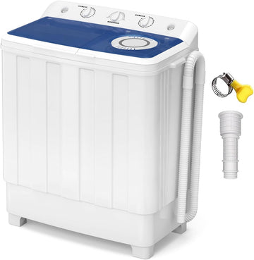 Portable Washing Machine, Twin Tub Washing Machine Laundry Compact Washer spinner Combo with 28lbs capacity, 18Lbs