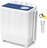 Portable Washing Machine, Twin Tub Washing Machine Laundry Compact Washer spinner Combo with 28lbs capacity, 18Lbs