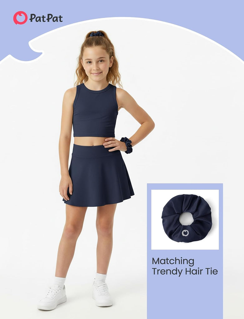 Girls Tennis Skirt Athletic Skort with Shorts & Pocket