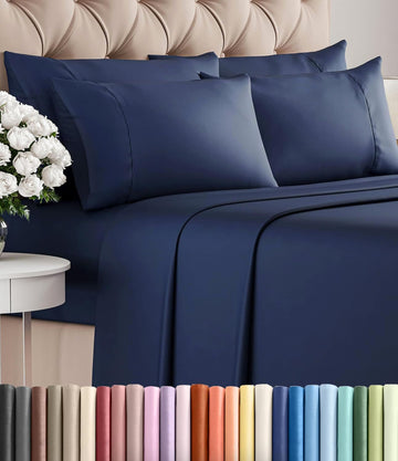 6 Piece Sheet Set - Comfy Breathable & Cooling - Ultra-Soft Hotel Luxury Bedding Set with 8-16 Inch Deep Pockets