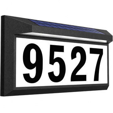 Solar Address Sign, Lighted House Numbers for Outside, Illuminated Plaque
