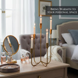 Candelabra for 5 Taper Candles – Hand-Forged Candle Holder with Elegant Vintage Finish – Decorative Centerpiece for