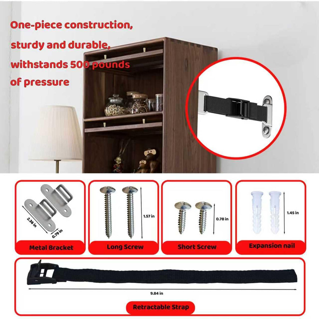 Furniture Anchors,2 Sets,Anti Tip Furniture Wall Anchor for Baby Proofing