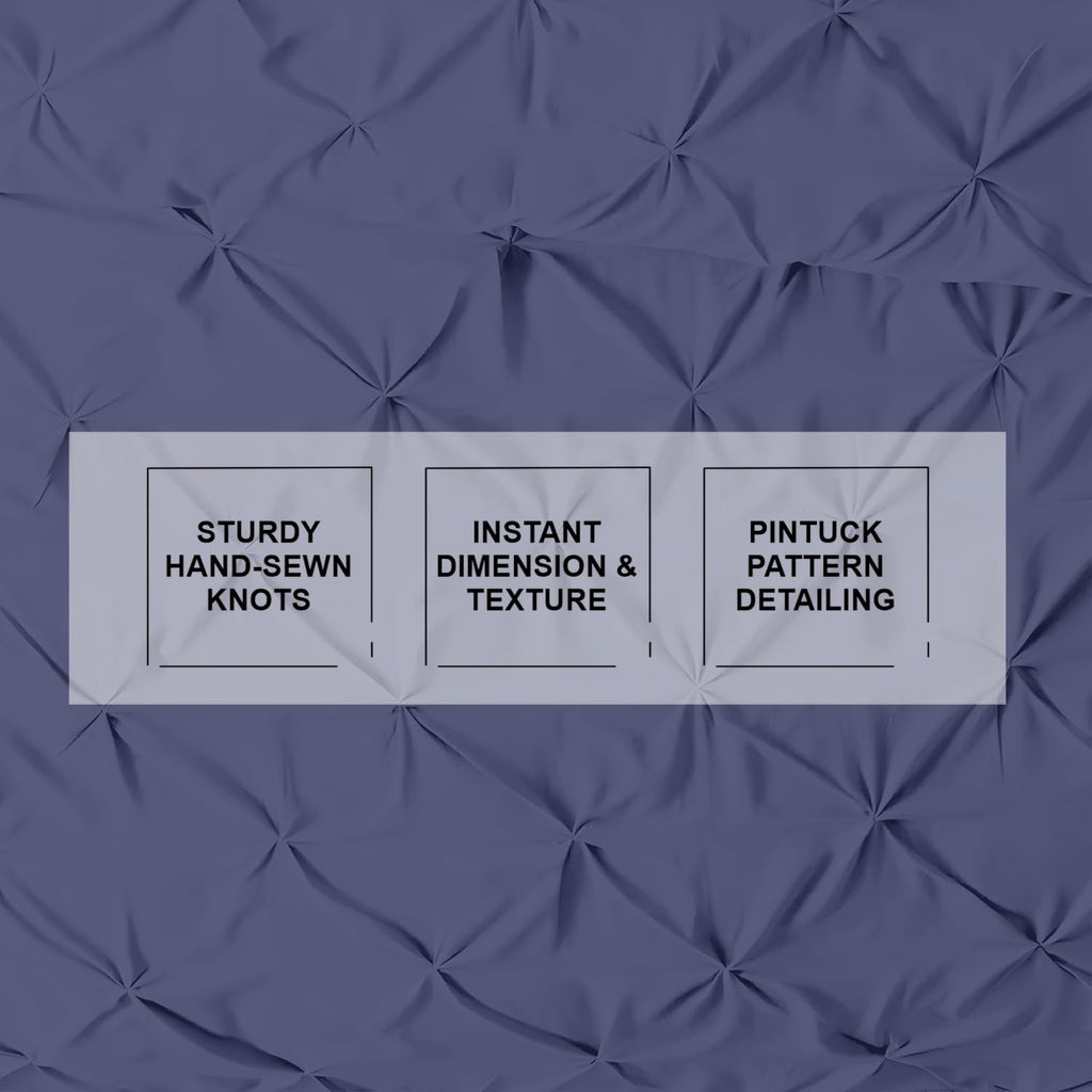 3 Pc Queen/Full Size Pinch Pleated - Pintuck Duvet Cover Set - 100% Egyptian Cotton - 1000 TC Luxury Comforter Cover