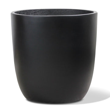 Concrete Planter Outdoor Indoor, Large Cement Plant Pots for Trees Flowers (Black, 18 inch)