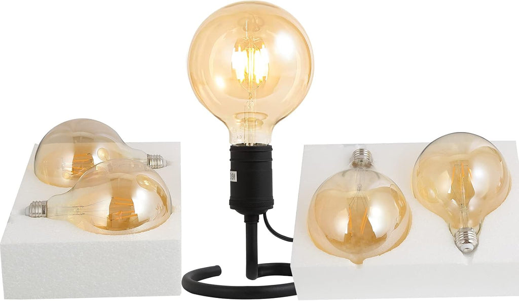 LED Bulbs 60 Watt Equivalent, 2 Pack 6W G125 Led Globe Bulbs, Antique Vintage Light Bulbs Amber, E26 LED Edison Light