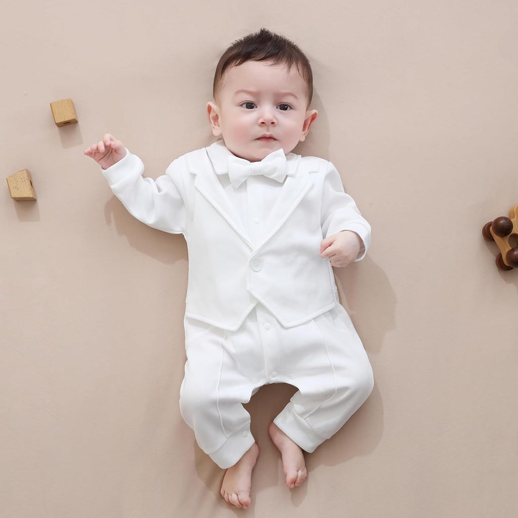 Baby Boy Baptism Outfit Christening Formal Romper