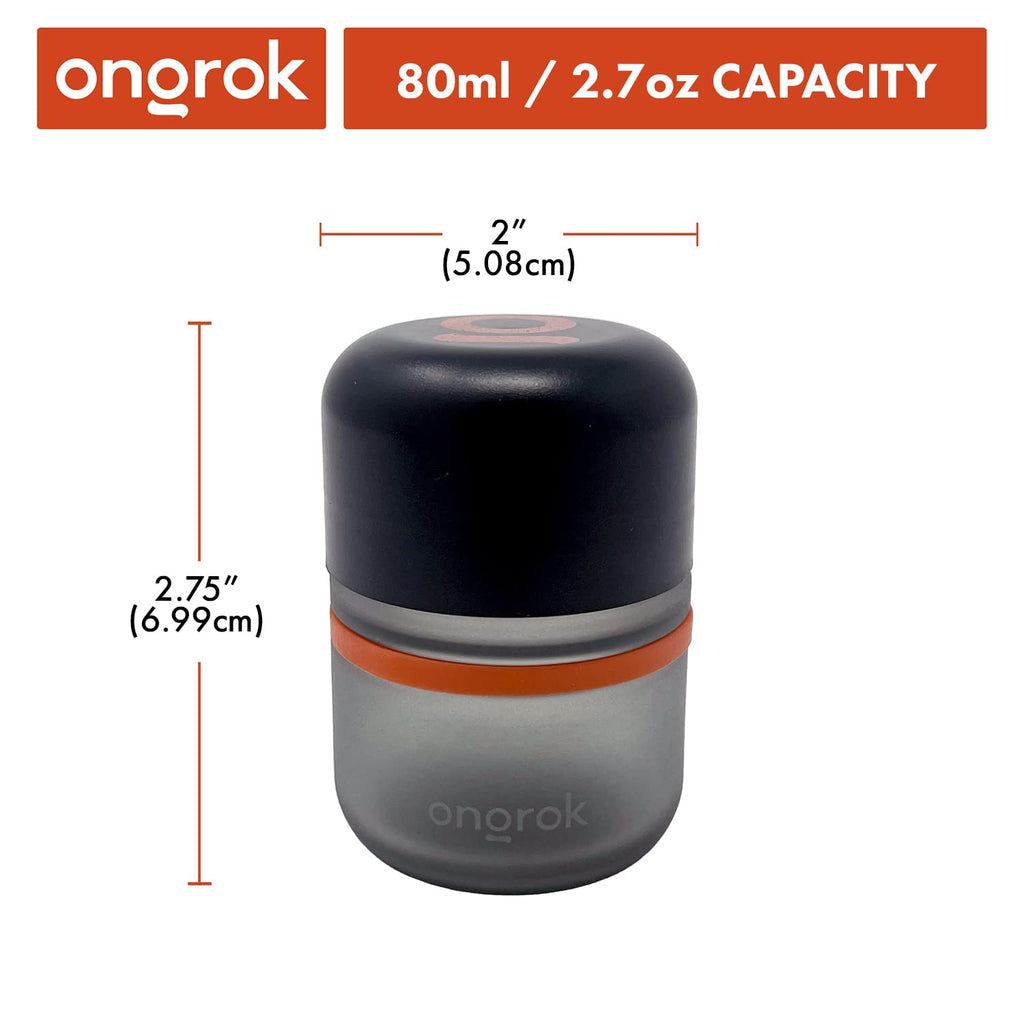 Glass Storage Jar, 80ml, 6 Pack | UV Herb/Spice Jar with Child‐Resistant Lid, Color‐Coded Glass Containers to