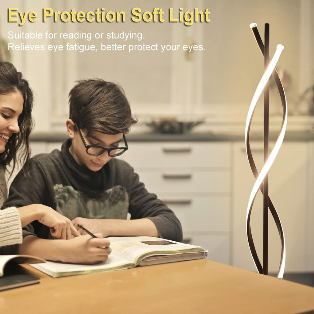 Modern Spiral Floor Lamps, 40W LED Floor Lamp with Remote Control, 60 Inch 3 Color Temperatures & Dimmable