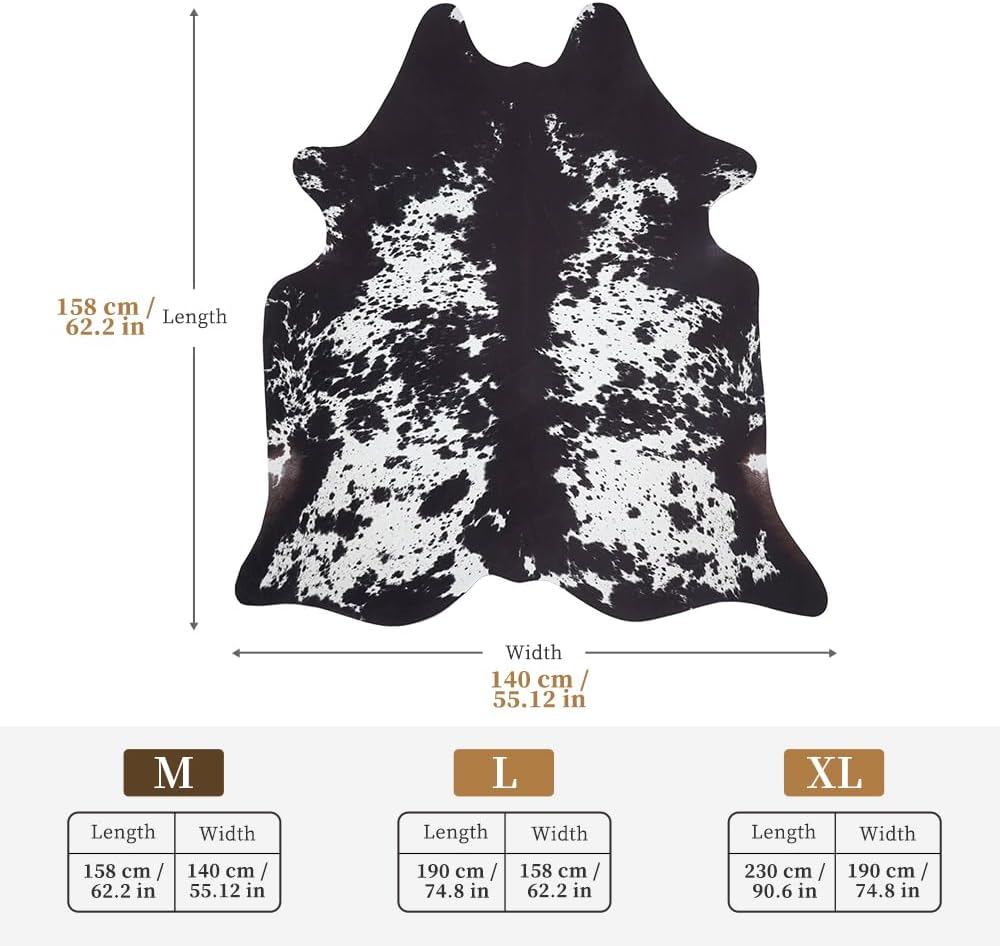 Faux Cowhide Rug Cow Print Cow Hide Rugs Small Premium Area Carpet Animal Print Rug Western Room Decor