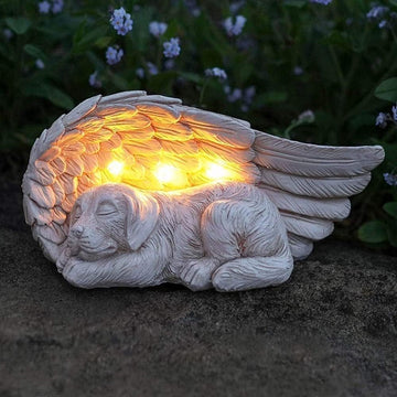 Forever My Guardian Angel Garden Solar Light, Dog Memorial Stone