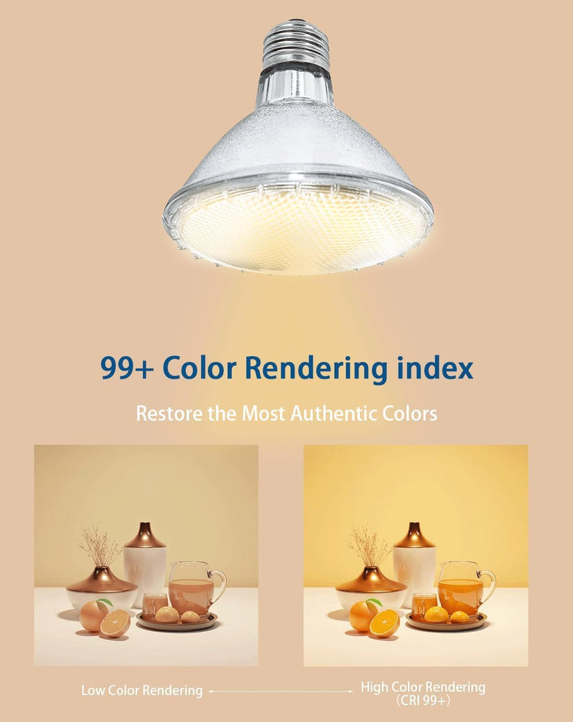 Par30 75W Short Neck Halogen Flood Light Bulbs, E26 Medium Base, 2700K Warm Lighting, 120V, Long Lasting Life High