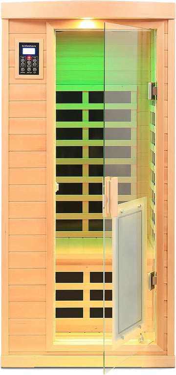 Infrared Sauna, Home Sauna 1 Person, Low EMF Sauna Wood Indoor Far Infrared Sauna