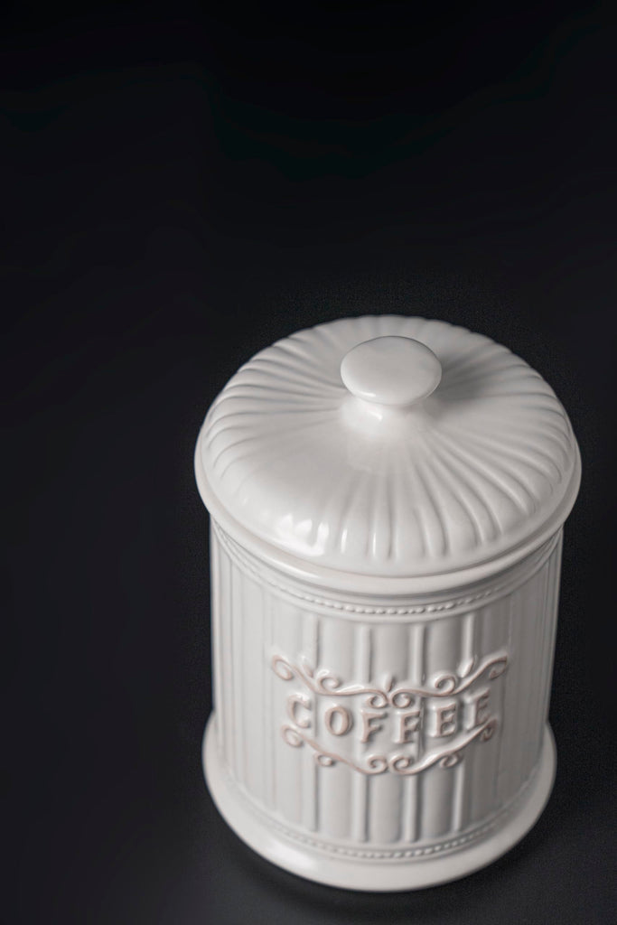 Doric Scroll Ceramic Canisters Sets For The Kitchen Canisters For Countertop Set of 3 Airtight Coffee Canisters For