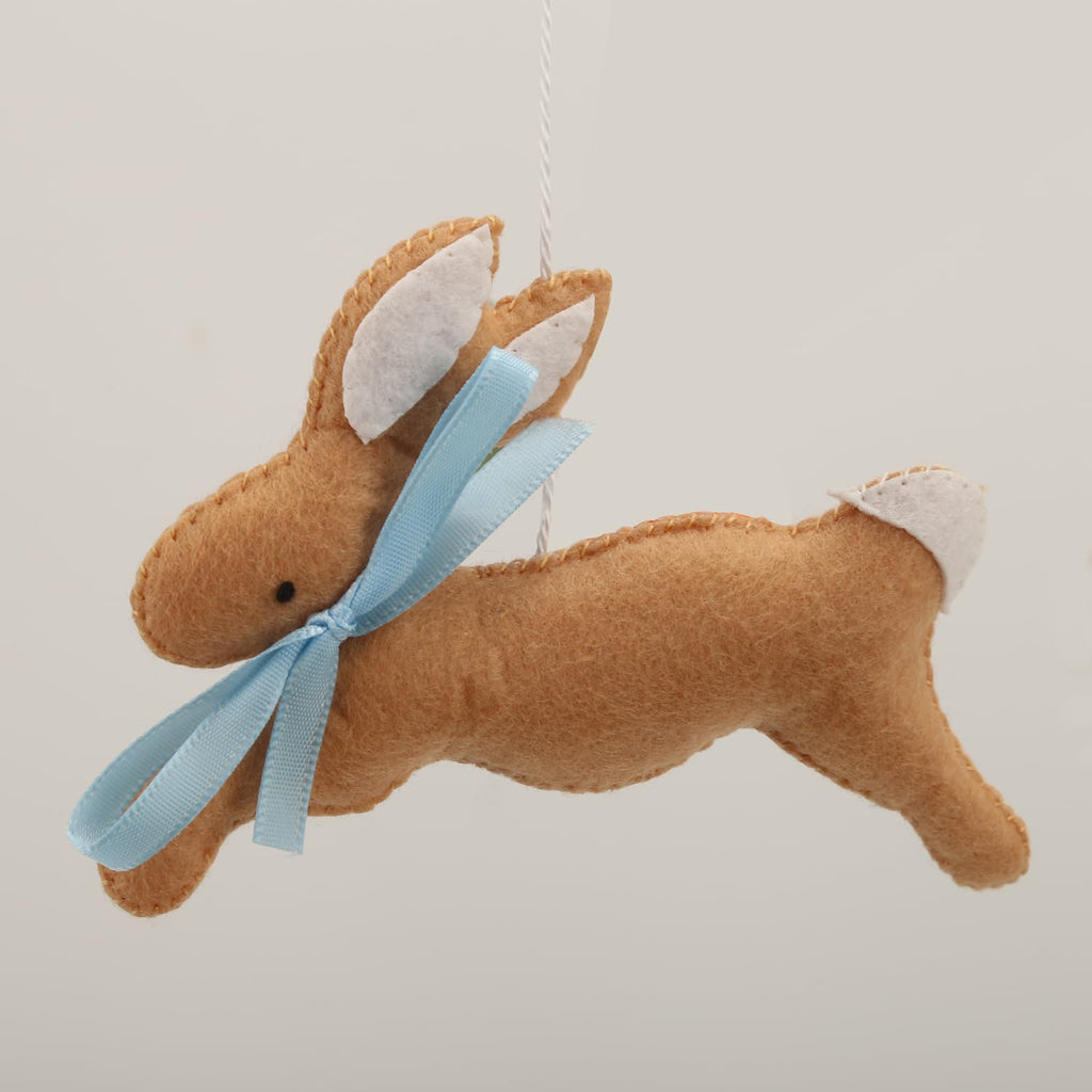 Garden Rabbit Crib Mobile Rabbit Nursery Decor Felt Mobile with Rabbit in the Garden