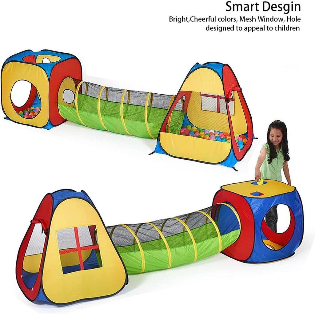 3 in 1 Pop Up Play Tent with Tunnel, Indoor/Outdoor Playhouse