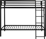 Loft Bunk Bed Twin Over Twin with Ladder and Guardrail,Heavy Duty Metal Slats Support No Box Spring Needed Small Space