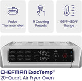 Air Fryer Toaster Oven Combo with Probe Thermometer, 12-In-1 Stainless Steel Convection Countertop, 10 Inch Pizza, 4