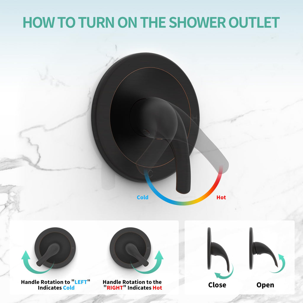 Dual 2 in 1 Shower System with Tub Spout,Oil Rubbed Bronze