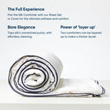 All-Season Silk Comforter, Quilt and Duvet Insert for Hot Sleepers, 100% Silk Fill with 100% Cotton 
