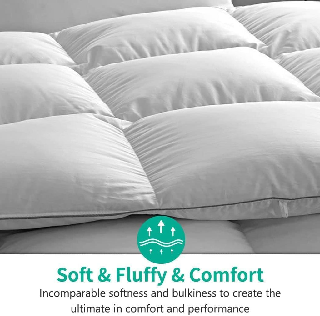 Twin Lightweight Feathers Down Fiber Comforter, Light Warmth Luxury Duvet Insert for Hot Sleepers/Wa