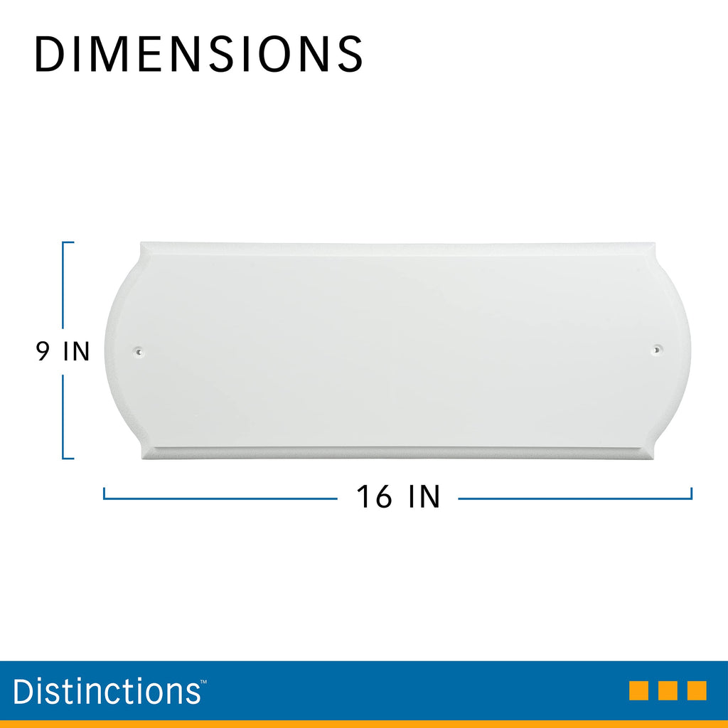Paintable White Address Plaque for 4-Inch Numbers, 6 x 16 Inch