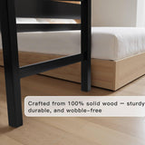 41‘’x27''Bedside Dog Bed with Stairs, Wooden Elevated Dog Bunk Bed Cosleeper with Removable Mattress