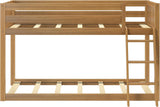 Fundamental Twin Low Bunk Bed, Kids Solid Wood Modern Bed Frame with Strong Wooden Slats, Non-Toxic Finishes