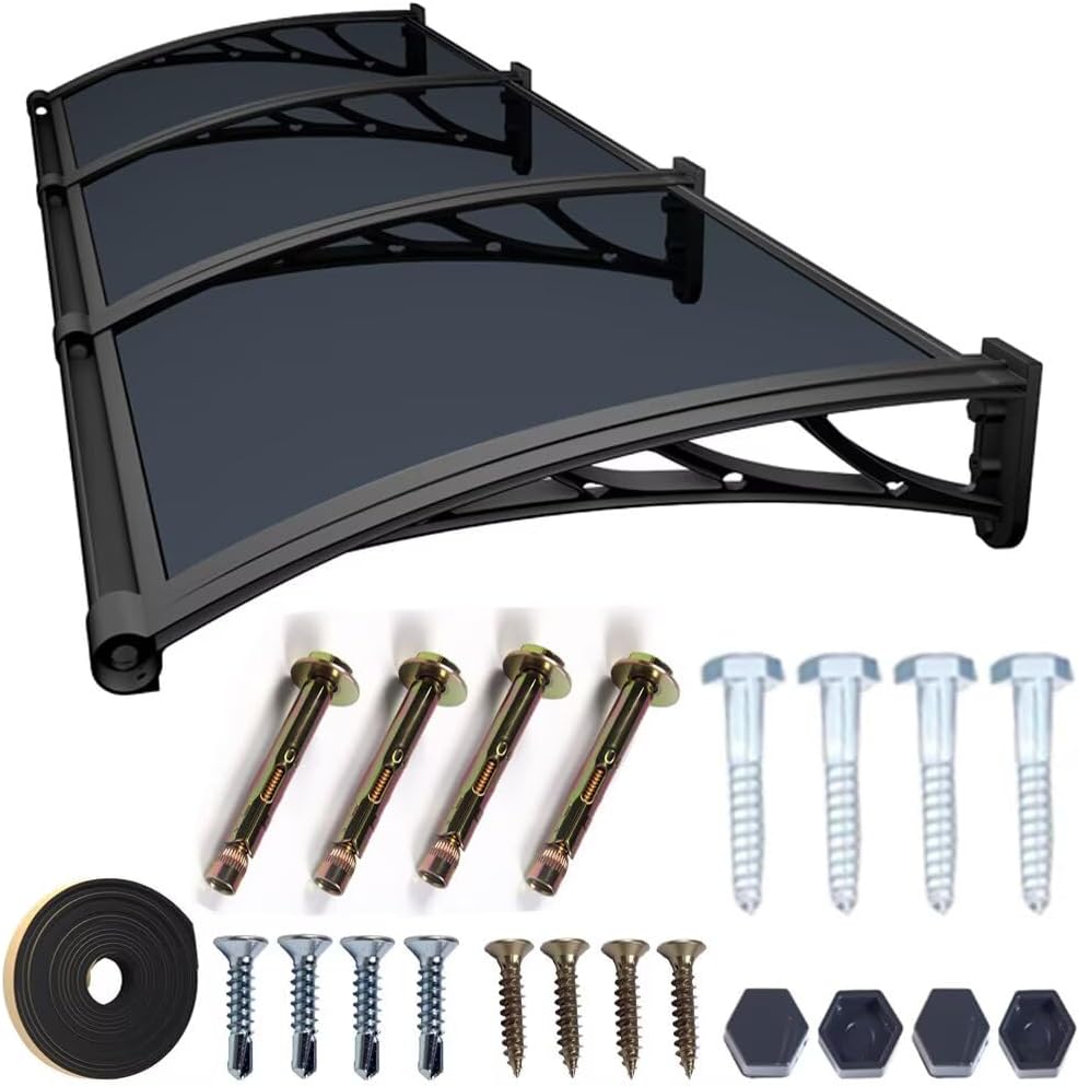 Window Awning Door Canopy with Drainage Sink Awnings for Door Entrance Deck Porch Patio Entryway Exterior Spliced