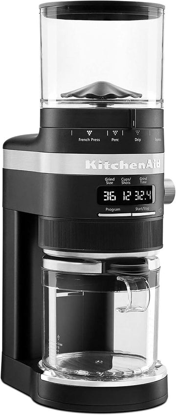 Burr Coffee Grinder, KCG8433, Matte Black | Smart Dosing Technology for Ideal Grounds, 70 Grind Settings for All Brew
