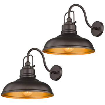 2 Pack Barn Lights Outdoor, Outdoor Wall Sconces for Porch Patio, 18" Farmhouse barn Lights in Oil Rubbed Bronze