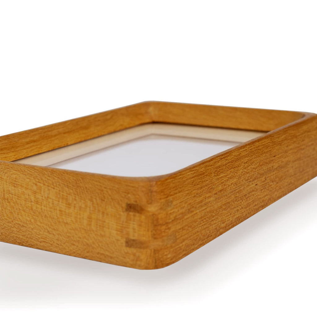 Natural Wood Photo Frames Inspired Tabletop Picture Frame with Mat, Vertical or Horizontal Display (Teak, 5x7 matted