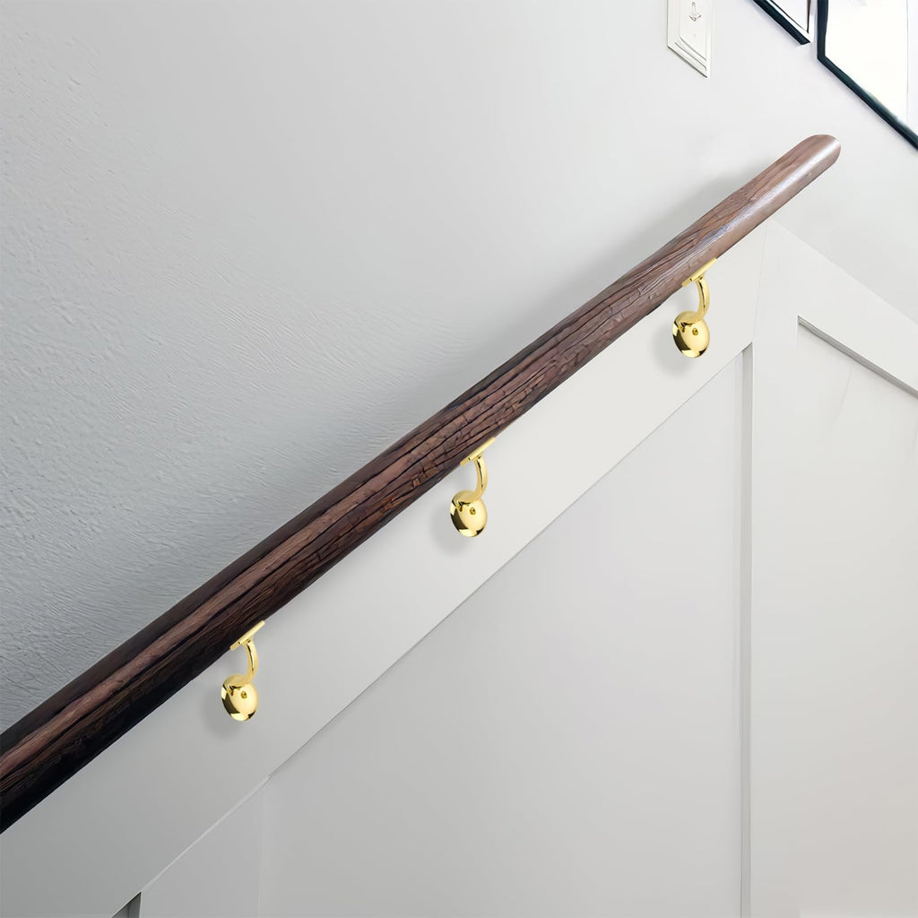 10 Pack 3 Inch Polished Brass Handrail Stair Brackets Stair Heavy Duty Stair Brackets Support Handrail Brackets for