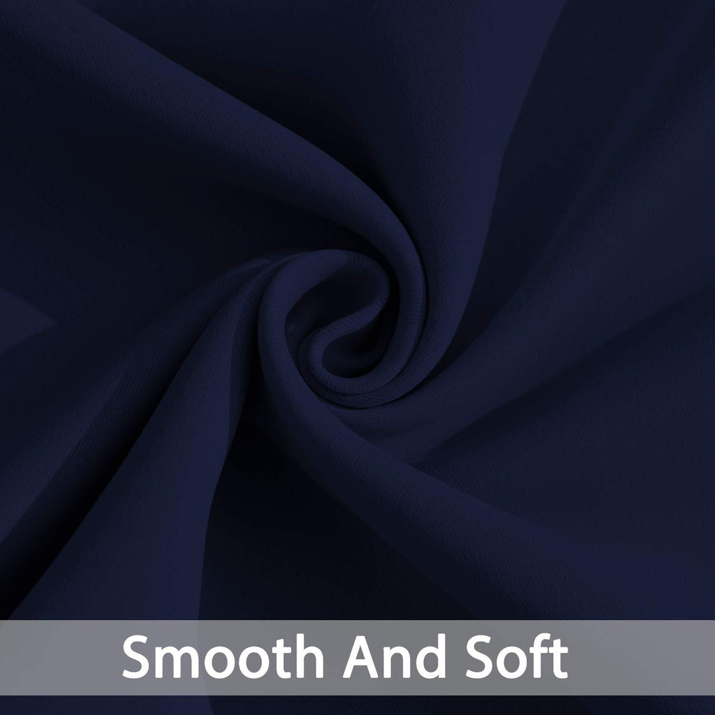 Navy Blue Room Darkening Curtains 84 inch Sliding Door Drapes