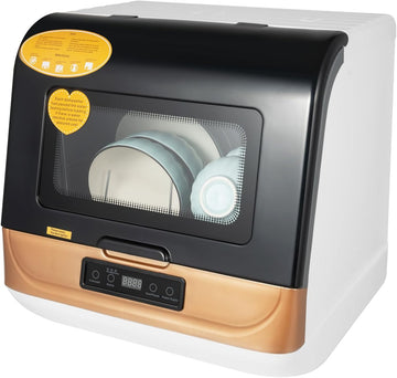 Countertop Dishwasher, 3 Washing Programs Portable Dishwasher With 5-Liter Built-In Water Tank For G